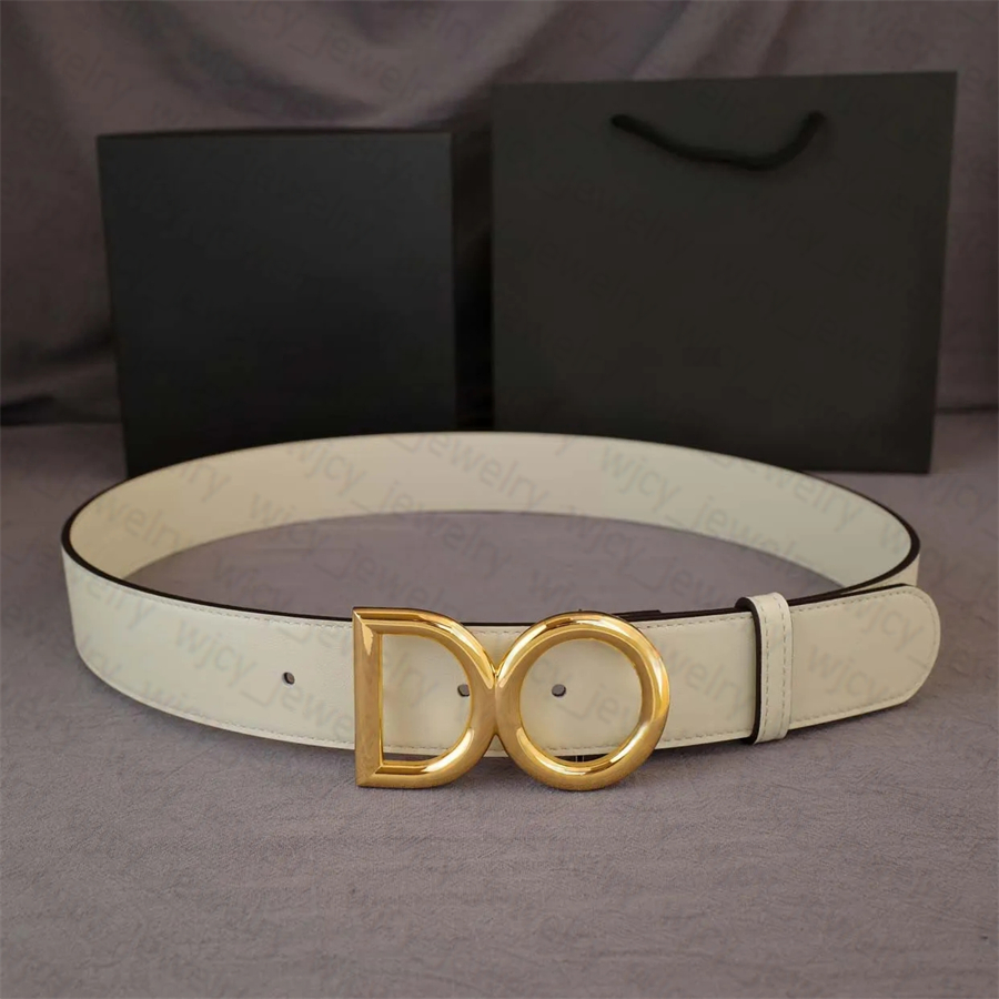 Classic Designer Mens Belt Width 4CM Genuine Leather Belts for Man Woman Smooth Buckle Gold Sliver Cowhide Letter Design