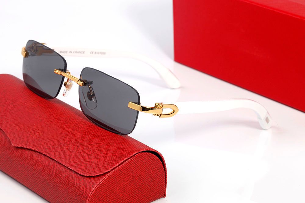Fashion Sunglasses Frames Designer Eyeglasses Transparent Square Buffalo Horn Glasses Frame Men Women Retro Sports Wooded Legs Case Sunglass Eyeglass Eyewear - 7 of 9