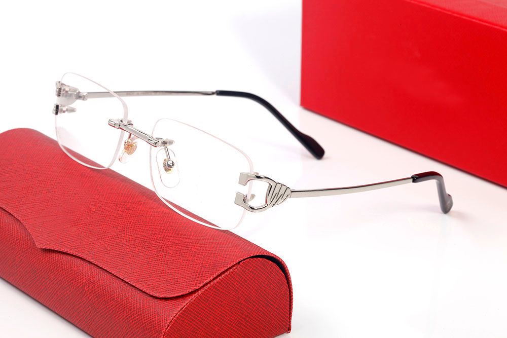 Mens Designer Sunglasses For Women Fashion Green Square Summer Style Gold Frameless Millionaire Carti Sun glasses UV 400 Eyeglasses With Case Lunettes luxe femme - 6 of 9