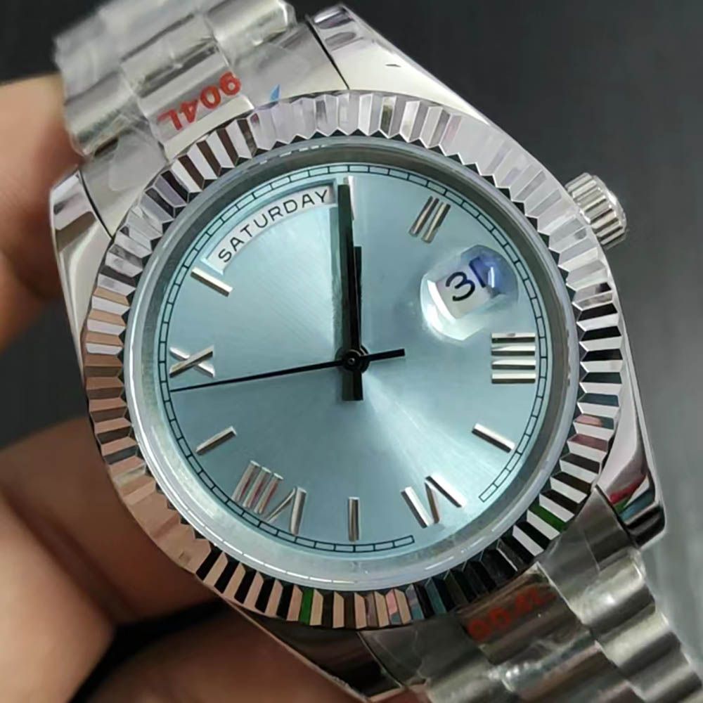 U1 Factory St9 Steel News Men Watches Green Dial Automatic Mechanics 41MM Sapphire Glass Stainless mens watch - 7 of 8