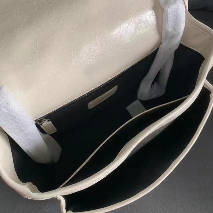 Handbag luxury designer niki shoulder bag waxy leather messenger bags women cross body bag Satchel lady vintage design sacoche fashion classic Stripes Turquoise - 8 of 8