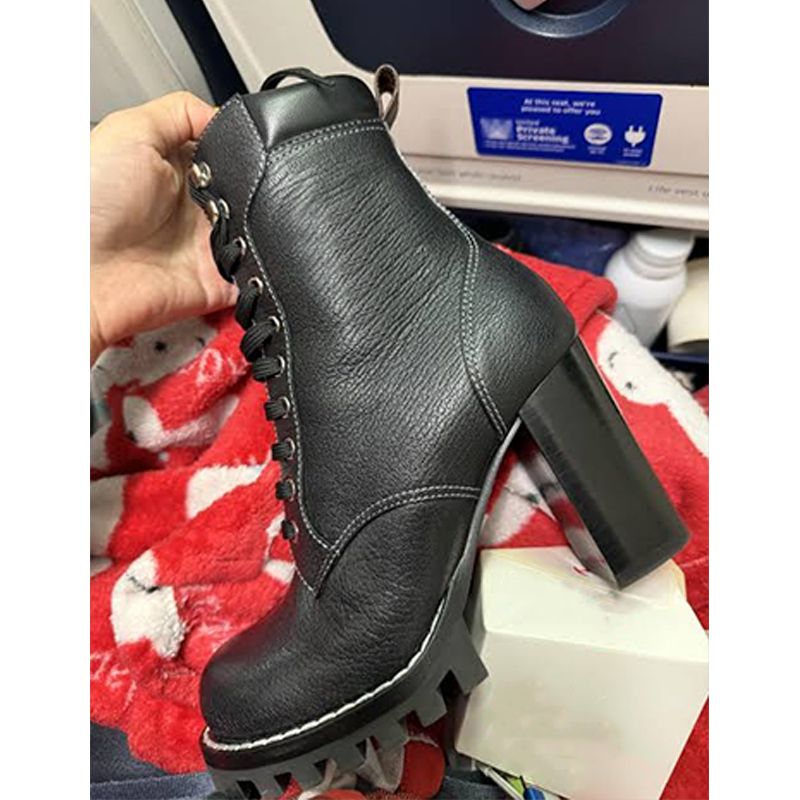 2026 Luxury Star Trail Ankle Boots Premium Women's Suede Calf Leather High-Heel Boot Camel Brown Chunky Block Heels Trendy Winter Footwear 1178 - 2 of 8