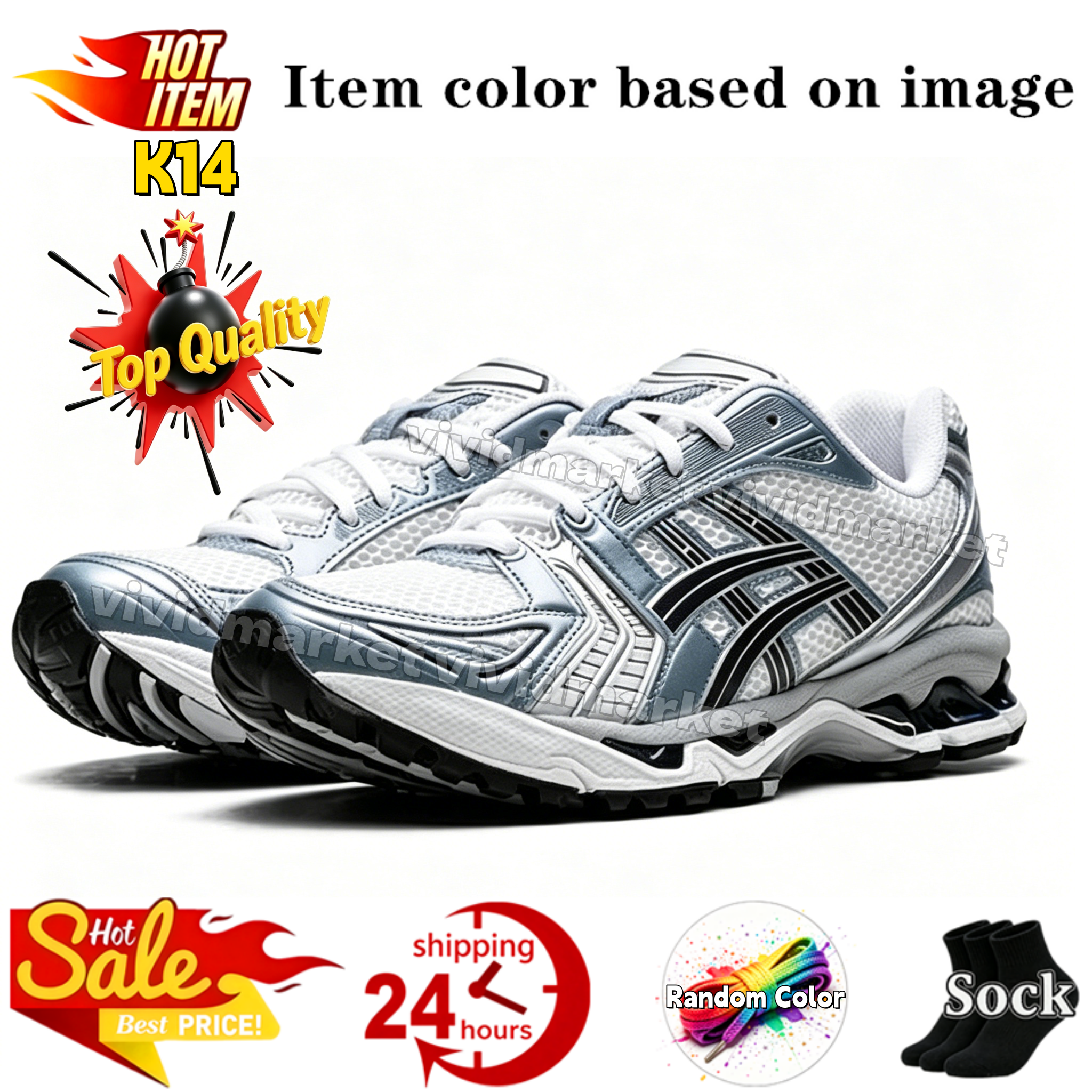With Box Designer Shoes K14 gels nyc 1130 Mens Womens Sneakers Cream Solar Power Pure Sier Outdoor Sneakers Sports Athleisure Trainers Fashion Daily Outfit 36-47 - 3 of 8