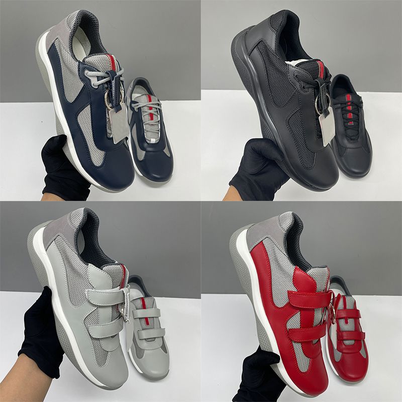 Top Quality EU36-49 Americas Cups Sneakers Designer Men Women Patent Leather Mesh Lace Up Sport Casual Trainers Breathable Comfort Casual Shoes 53 527 447 - 2 of 9