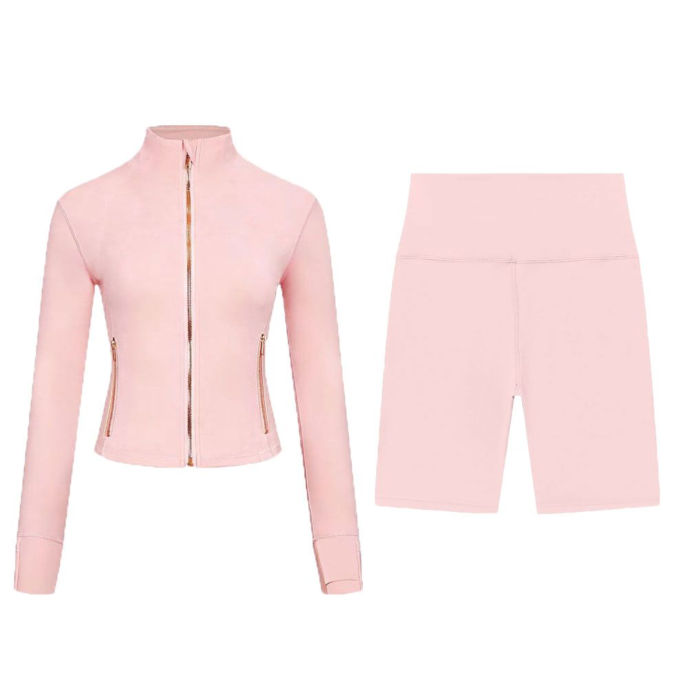 2Pc Gym Set Cropped Jacket Gym Clothe Woman Crop Jacket Women Leggings Run Short Workout Outfits Fitness Leggings for Woman Designer - 7 of 8