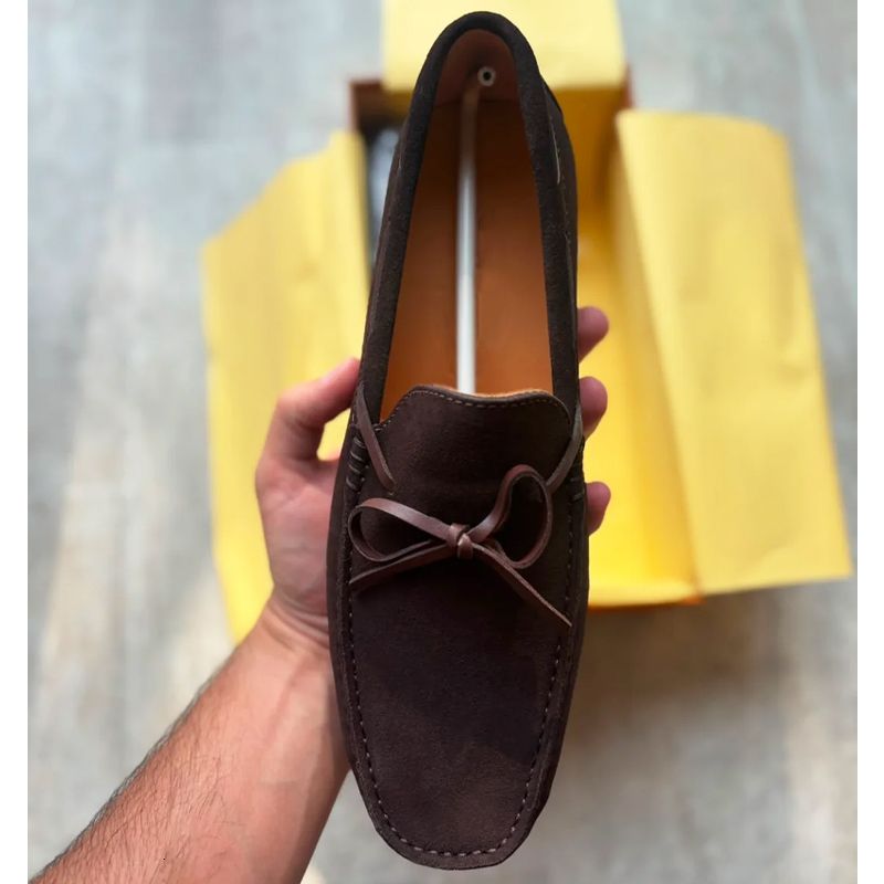 Designer Men Suede Bow Slip On Driving Loafers Low Top Oxford Shoes Soft Flat Moccasin Shoes Comfort Daily Walking Casual Business Footwear High Quality 948 - 5 of 8