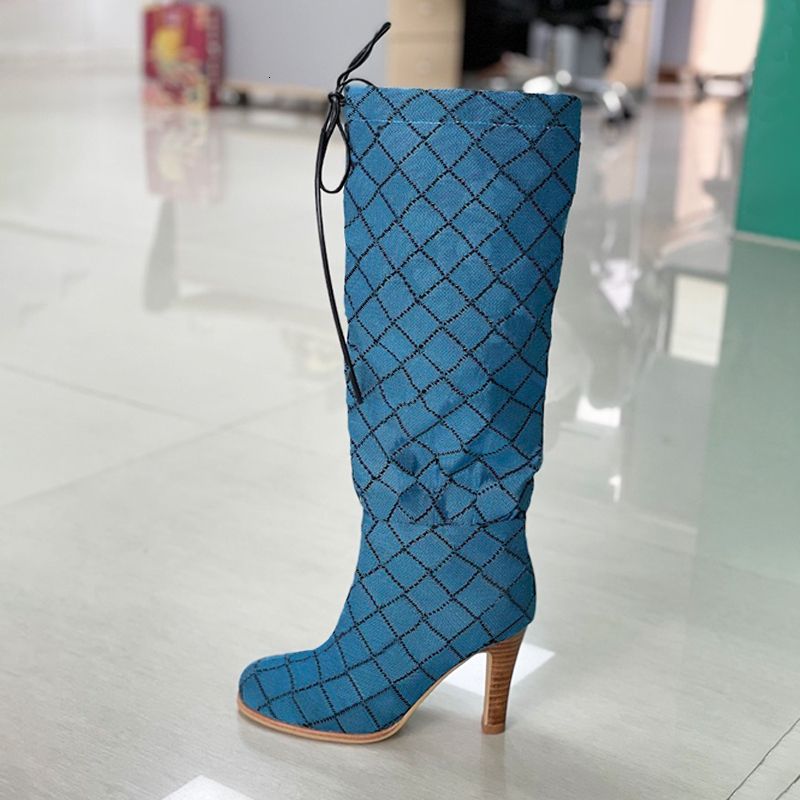 Over The Knee Boot Women Designer Boots Winter Sock Long Boot Adjustable Straps Canvas Zipper Laces Original Shoes Ladies Girls Sexy Knee High Boot 335 - 5 of 9