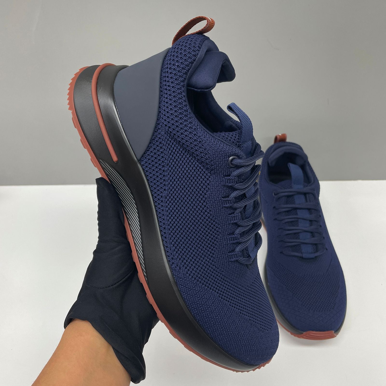 10A Men Luxury Knit Trainers 2026 Week End Walk Sneakers Mens Designer Storm System Technical Mesh Lace Up Cushion Sole Sport Shoes 1168 - 7 of 8