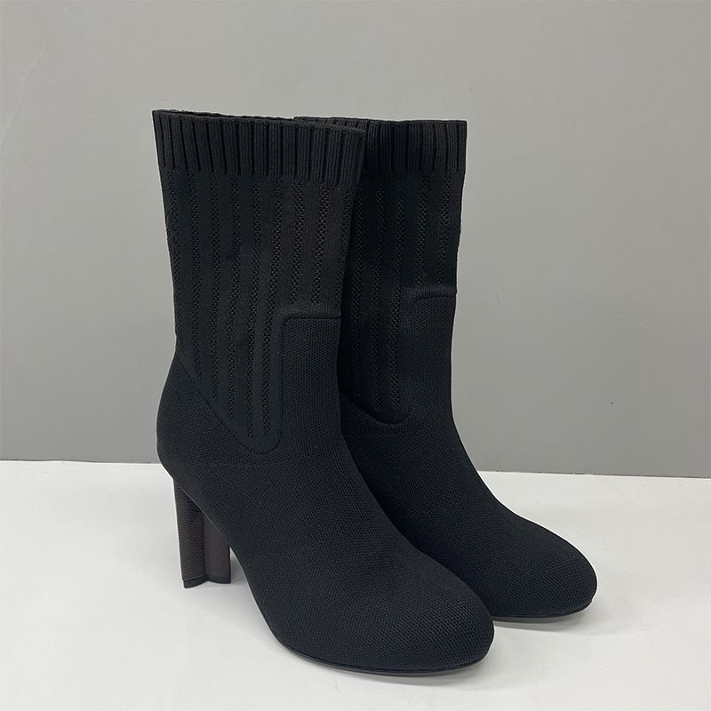 Designer Women Sock Boots Silhouette Ankle Boot Black Martin Booties Stretch High Heel Boots Over The Knee Boots Winter Canvas Cowboy Boots Thick Letter Shoes 50 - 4 of 8