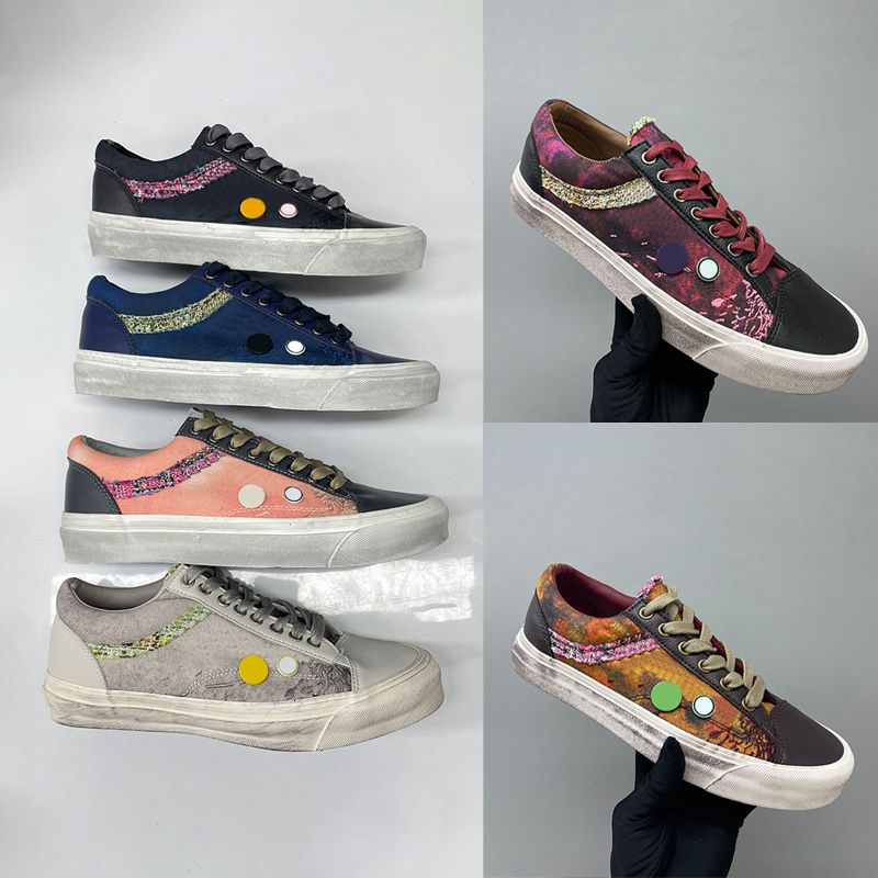 Free Shipping Designer Classic Pearlized Canvas Shoes Men Sneakers Women Old Skools Shoes Pearl Retro Skate Flats Scarpe Plate-forme Trainers Casual Shoes 1083 - 9 of 9