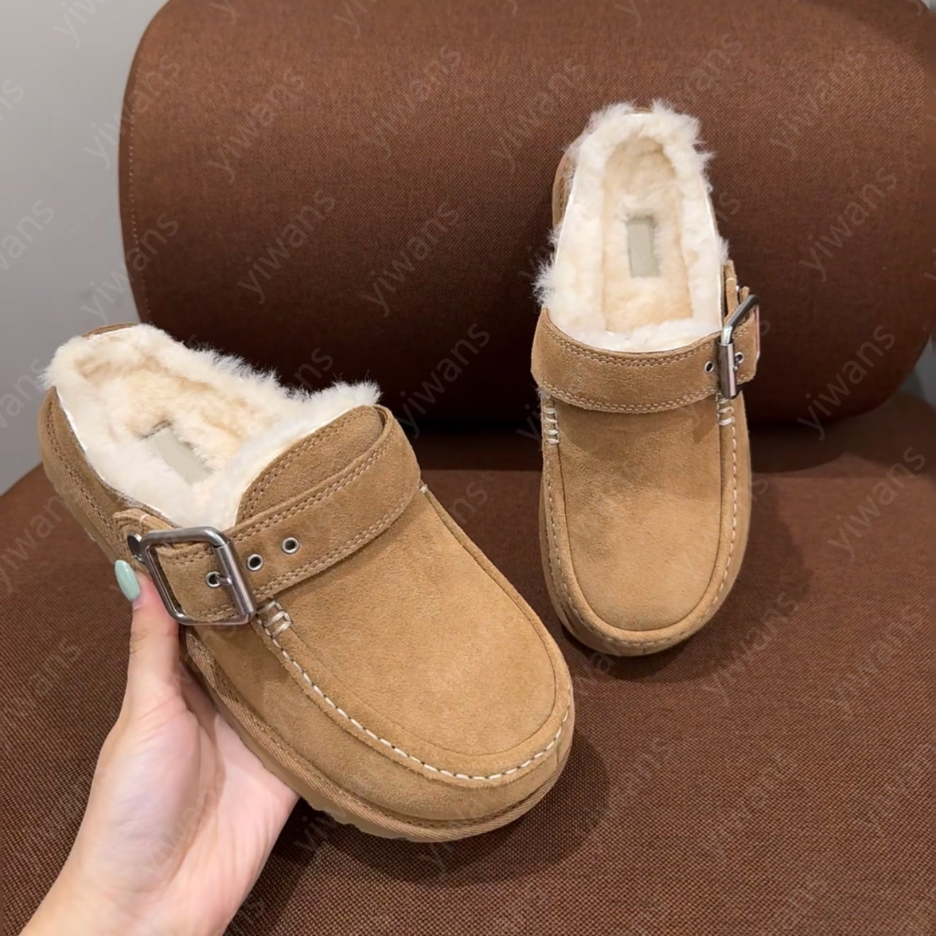 Designer Classic Ultra Mini Boots Snow Goldenstar Evelina Clogs Tasman Tazz Slippers Micro Boot Sand Platform Short Women Fur Sheepskin Leather Chestnut - 2 of 4