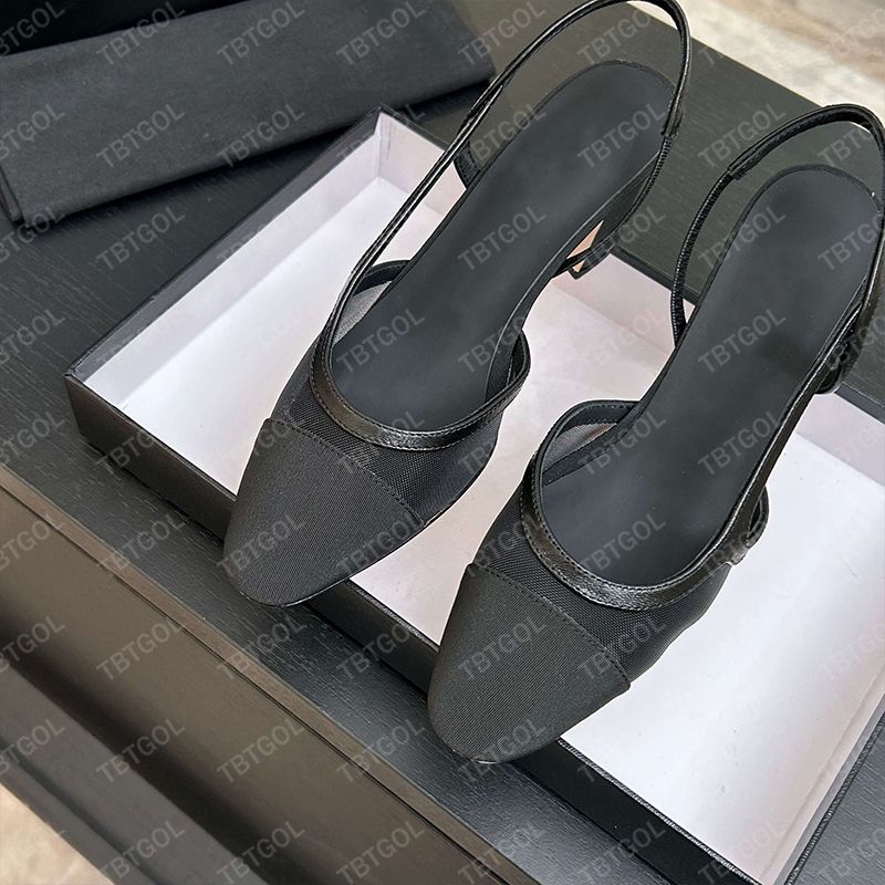 Free Shipping 2026 New Arrival Women 10A Mesh Ballet Flats Designer Bow Slingback Pink Party Dress Pumps 1058 - 3 of 8
