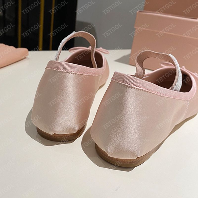 Designer Loafers Ballet Flat Shoes Women Leather Sandals Butterfly Soft Sole Suede Sneaker Elastic Band Shallow Mouth Mary Janes Casual Shoes 1062 - 4 of 8