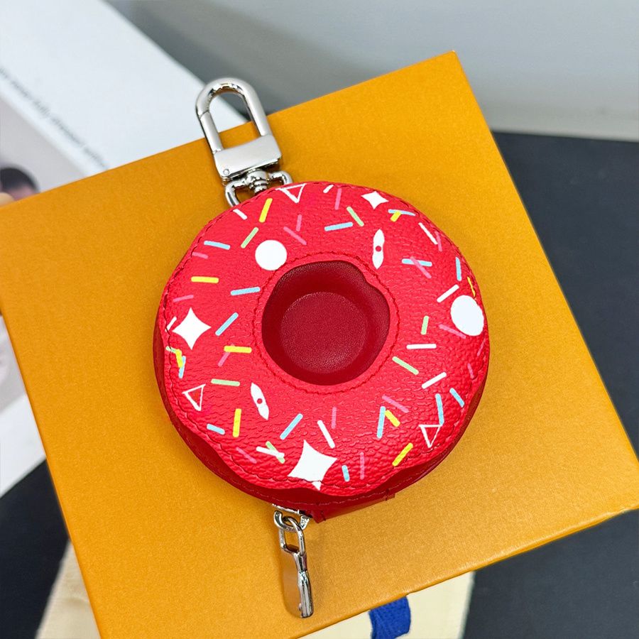 Keychain Designer Burger Donut Lanyard Characters Keychain Fashion Chocolate Floral Pattern Handmade Leather Hanging Rope Men Keychain Women Headphone Keychain - 4 of 7