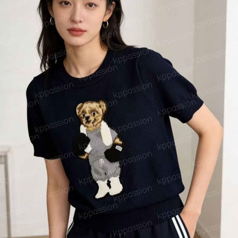 39 Styles Womens Designer Bear T Shirt Luxury Knit Tshirts Short Sleeve Summer Clothes Women Casual Fashion Tops Tee Shirts S-XL - 7 of 8