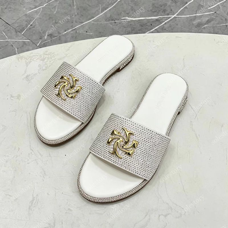 designer slides Eleanor sandals Women's Designer Sandals Shoes Sliders Fashion Outdoor Beach Sandale Womens Shoe Flat Loafer Summer Mule Size 35-42 - 4 of 8
