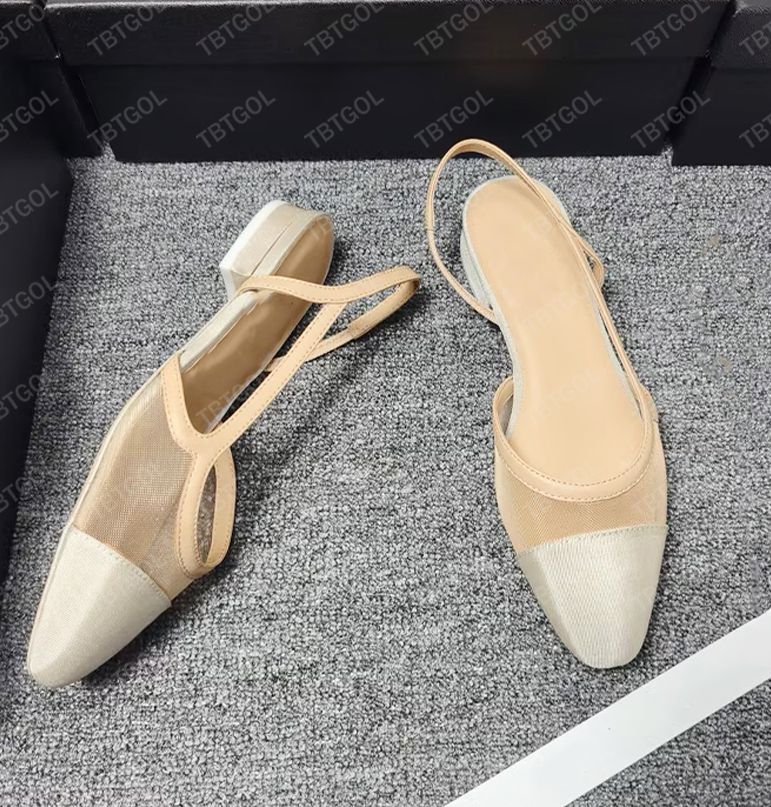 26P Mesh Flats Designer Women Ballerine Shoes Classic Bow Sandals Mesh Slides Cap Toe Ballet Flat Fashion Pumps Bridal Wedding Shoes 1057 - 5 of 8