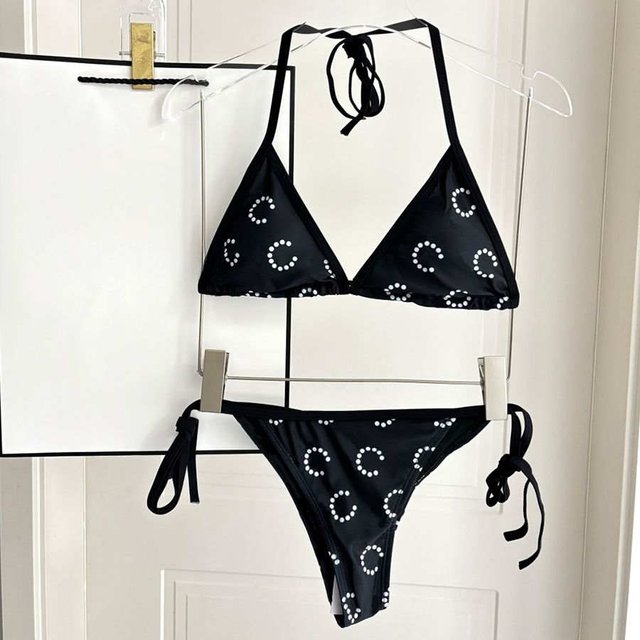 Designer Swimwear Bikini Swimsuit Women Sexy Beach Vacation Bikini Split Letter Pattern Fashion Leisure Hot Spring Beach Vacation Swimsuit - 1 of 8
