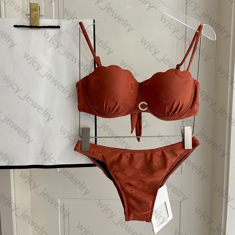 Designer Swimwear Bikini Swimsuit Women Sexy Beach Vacation Bikini Split Letter Pattern Fashion Leisure Hot Spring Beach Vacation Swimsuit - 7 of 8