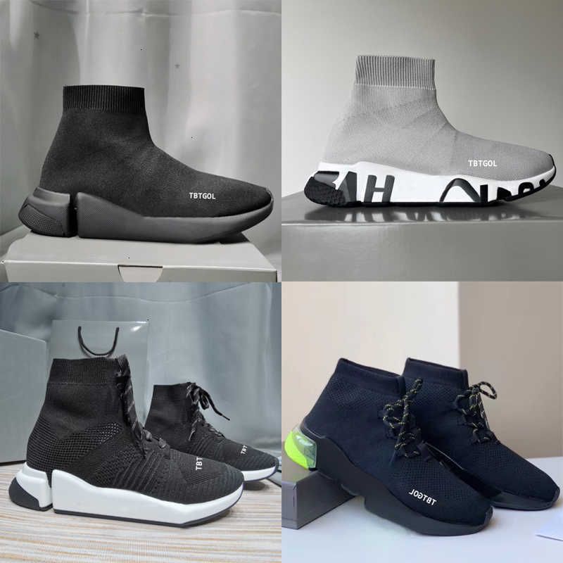 26S Hot Knit Sock Platform Sneakers Casual Sports Trainers 1.0 2.0 3.0 Lace-up Boots Luxury Unisex Glitter Runners Graffiti Outdoor Walking Shoes NO017 - 2 of 8