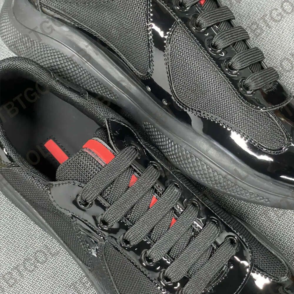 Designer Men Trainers Americas Cup Xl Leather Sneakers Black Patent Leather Flat Trainers Black Mesh Lace-up Women Casual Shoes Outdoor Runner Shoe 53 - 9 of 9