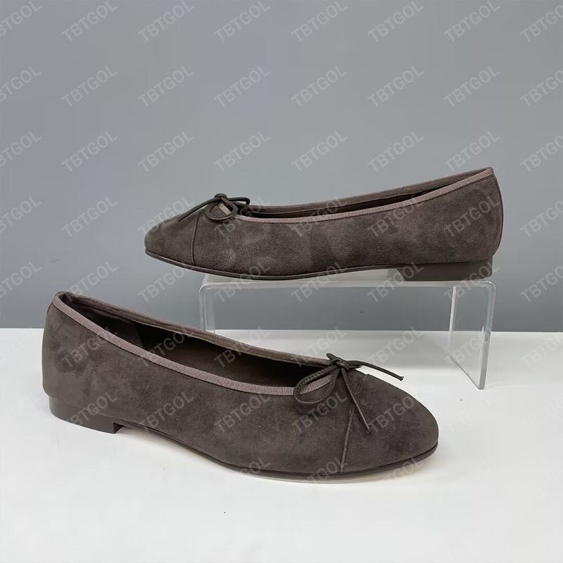 Designer Suede Ballet Flats Women Velvet Loafers Bow Mesh Sandals Dinner Dress Shoes Girls Boat Shoes 891 - 6 of 8
