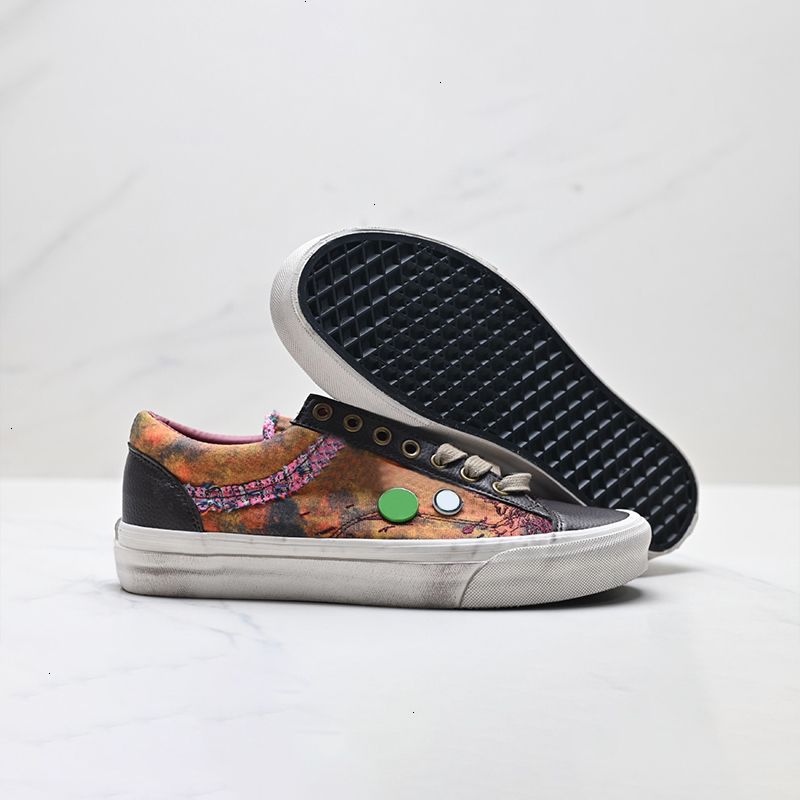 Designer Men Women Vintage Distressed Canvas Trainers Luxury Pearl Side Stripe Sneakers Multi Material Spliced Lace Up Walking Shoes 1083 - 9 of 9