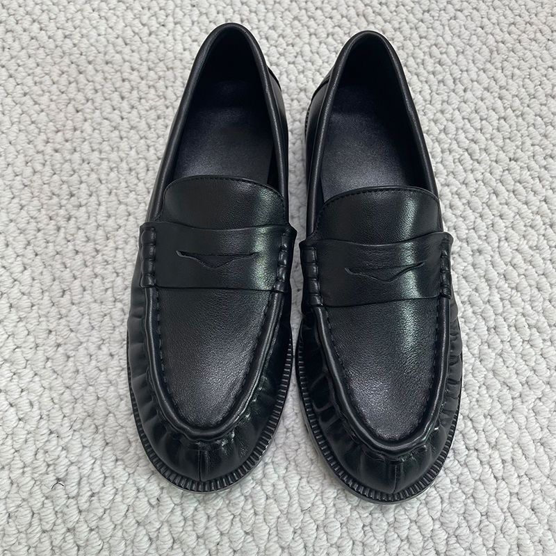 Designer Classic Penny Loafers Le Loafers Slip On Mules Men Women Premium Creased Genuine Leather Suede Pleated Toe Office Dress Flat Shoes 1137 - 6 of 9