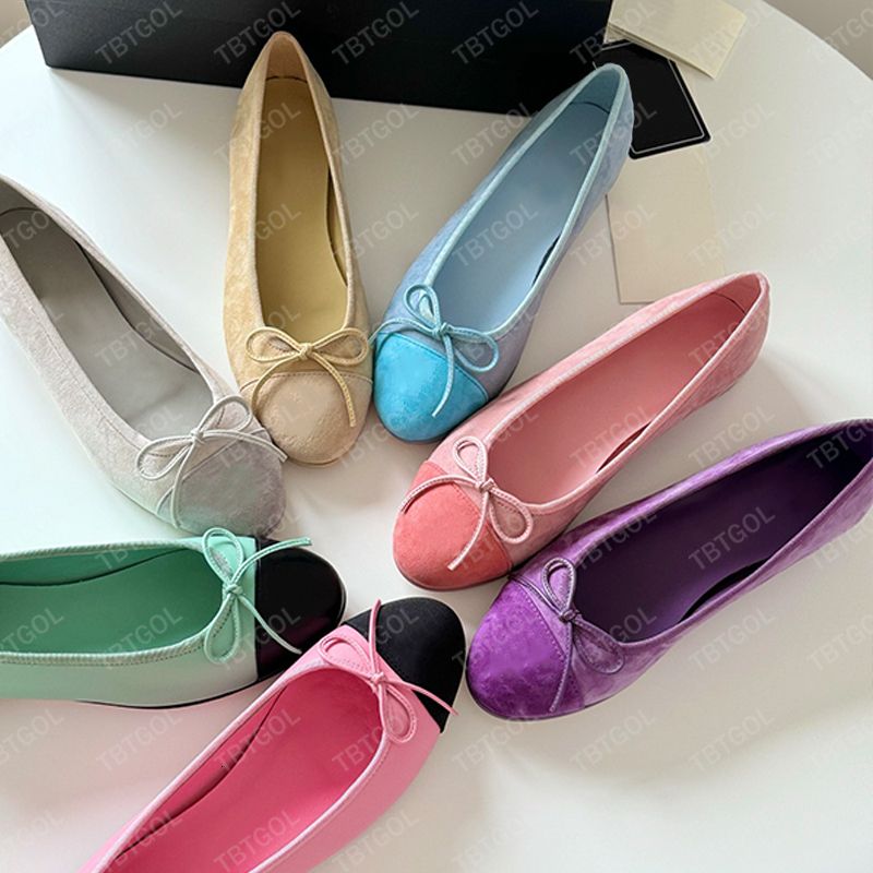 Designer Suede Ballet Flats Women Velvet Loafers Bow Mesh Sandals Dinner Dress Shoes Girls Boat Shoes 891 - 8 of 8
