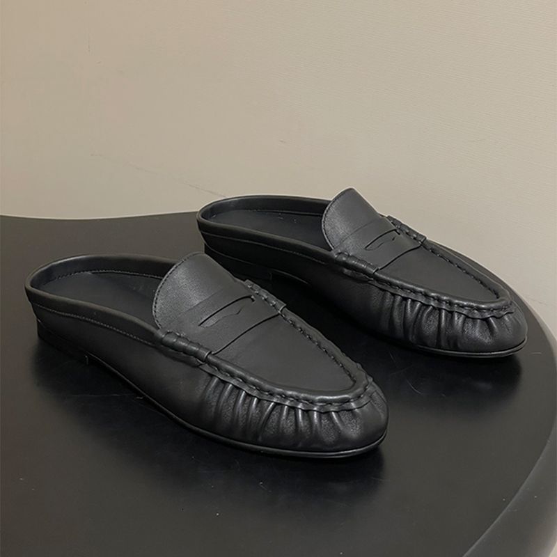 Designer Classic Penny Loafers Le Loafers Slip On Mules Men Women Premium Creased Genuine Leather Suede Pleated Toe Office Dress Flat Shoes 1137 - 3 of 9