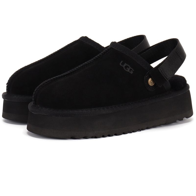 UGG Women's Goldenstar Platform Slippers Adjustable Strap Back Band Suede Shearling Lined Slip On Winter Outdoor Mule Slides Multiple colors - 4 of 8