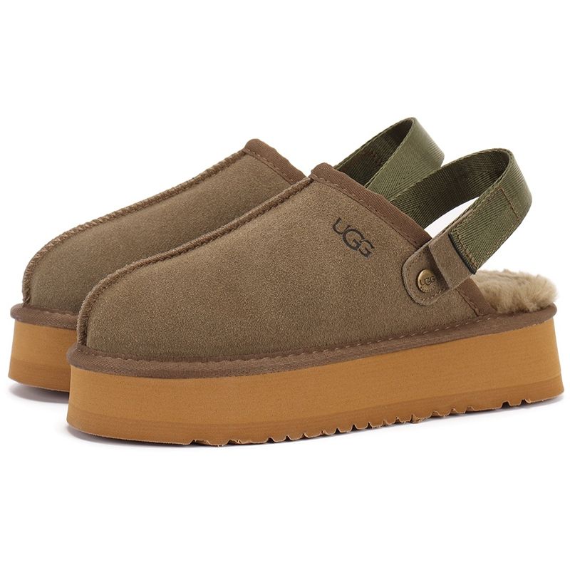 UGG Women's Goldenstar Platform Slippers Adjustable Strap Back Band Suede Shearling Lined Slip On Winter Outdoor Mule Slides Multiple colors - 3 of 8