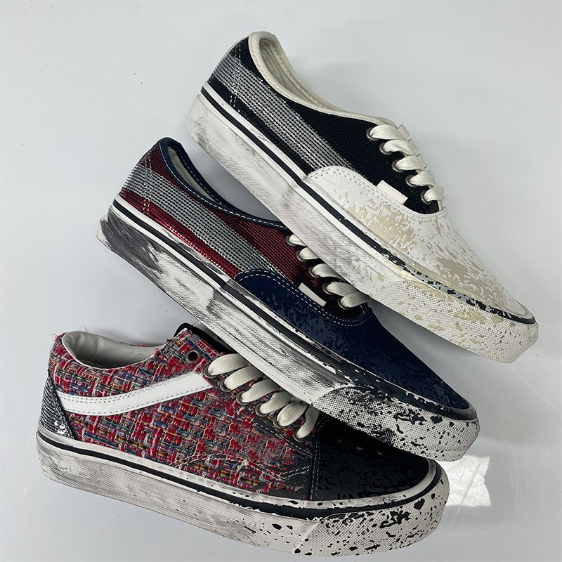 Free Shipping Designer Classic Pearlized Canvas Shoes Men Sneakers Women Old Skools Shoes Pearl Retro Skate Flats Scarpe Plate-forme Trainers Casual Shoes 1083 - 6 of 9