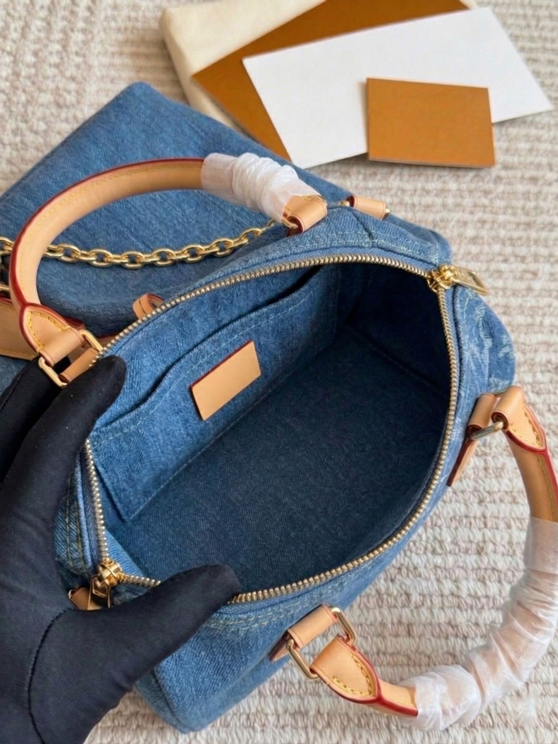 Women's Designer-Style Boston Duffle Bag Genuine Leather Classic Pattern Canvas Shoulder Bag Vintage Boston Crossbody Handbags Tote Fashion Purse Travel Bag PRPU - 8 of 8