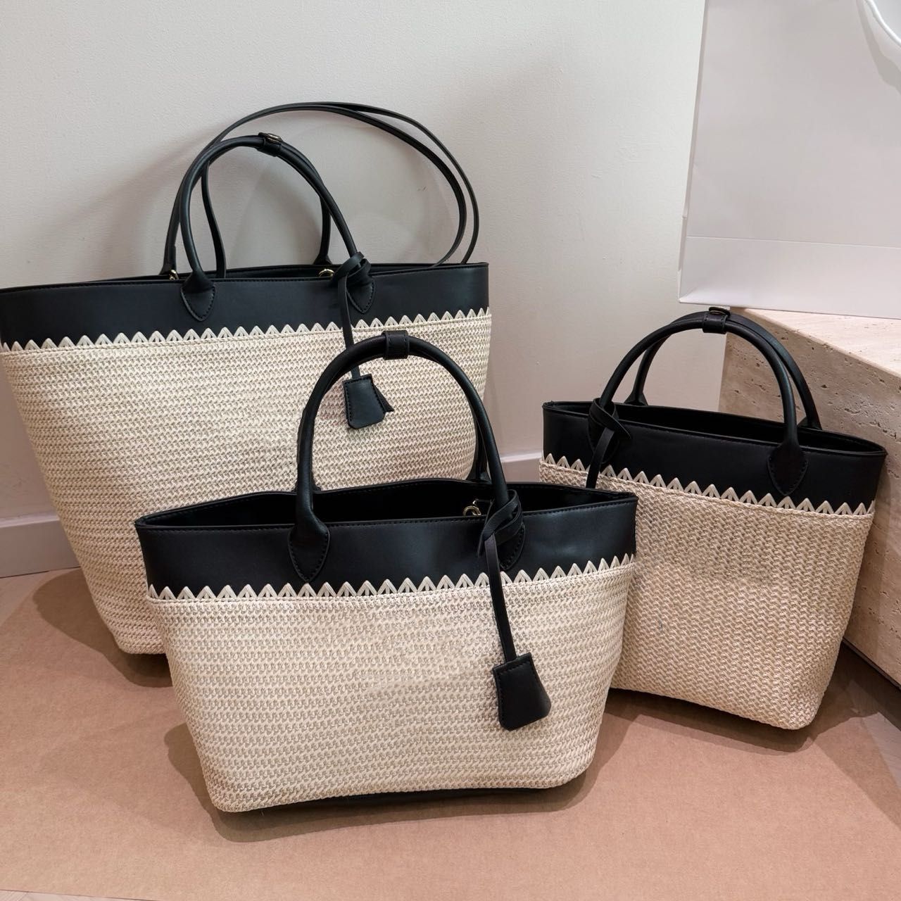 Designer Straw Beach Bags for Women Large Tote Women Crochet Handbags Summer Shoulder Bag Lady Travel Hobo Bag Purses Big Capacity Woven Shopper Holiday Bag PRPU - 4 of 8