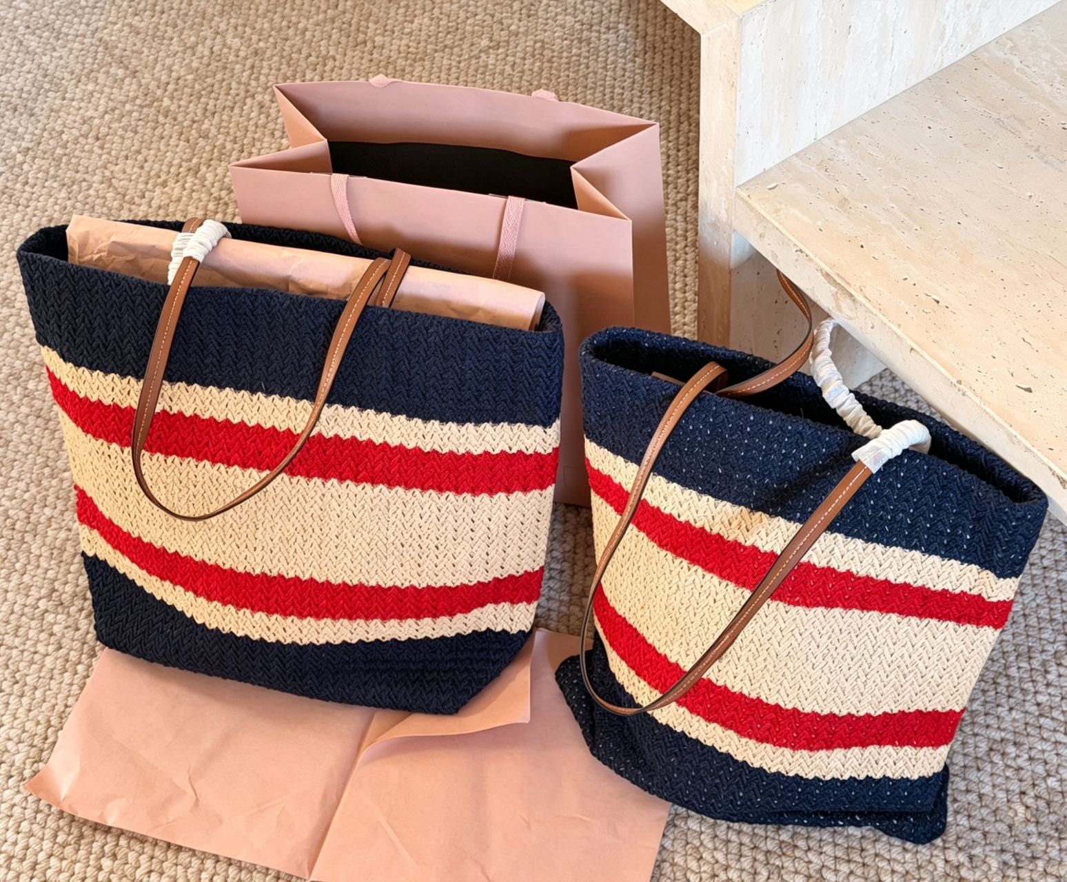 Designer Straw Beach Bags for Women Large Tote Women Crochet Handbags Summer Shoulder Bag Lady Travel Hobo Bag Purses Big Capacity Woven Shopper Holiday Bag PRPU - 2 of 8