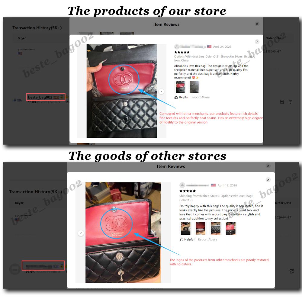 10A Caviar cf Classic Designer bags Shoulder Bag Sheepskin Women's Crossbody Bags Diamond Pattern Metal Chain Doube C Letters Flap Closure Handbag 25 bag tote bag 01 - 7 of 9