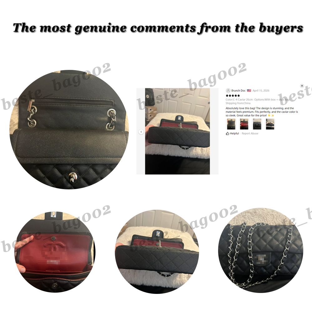 10A Caviar cf Classic Designer bags Shoulder Bag Sheepskin Women's Crossbody Bags Diamond Pattern Metal Chain Doube C Letters Flap Closure Handbag 25 bag tote bag 01 - 8 of 9
