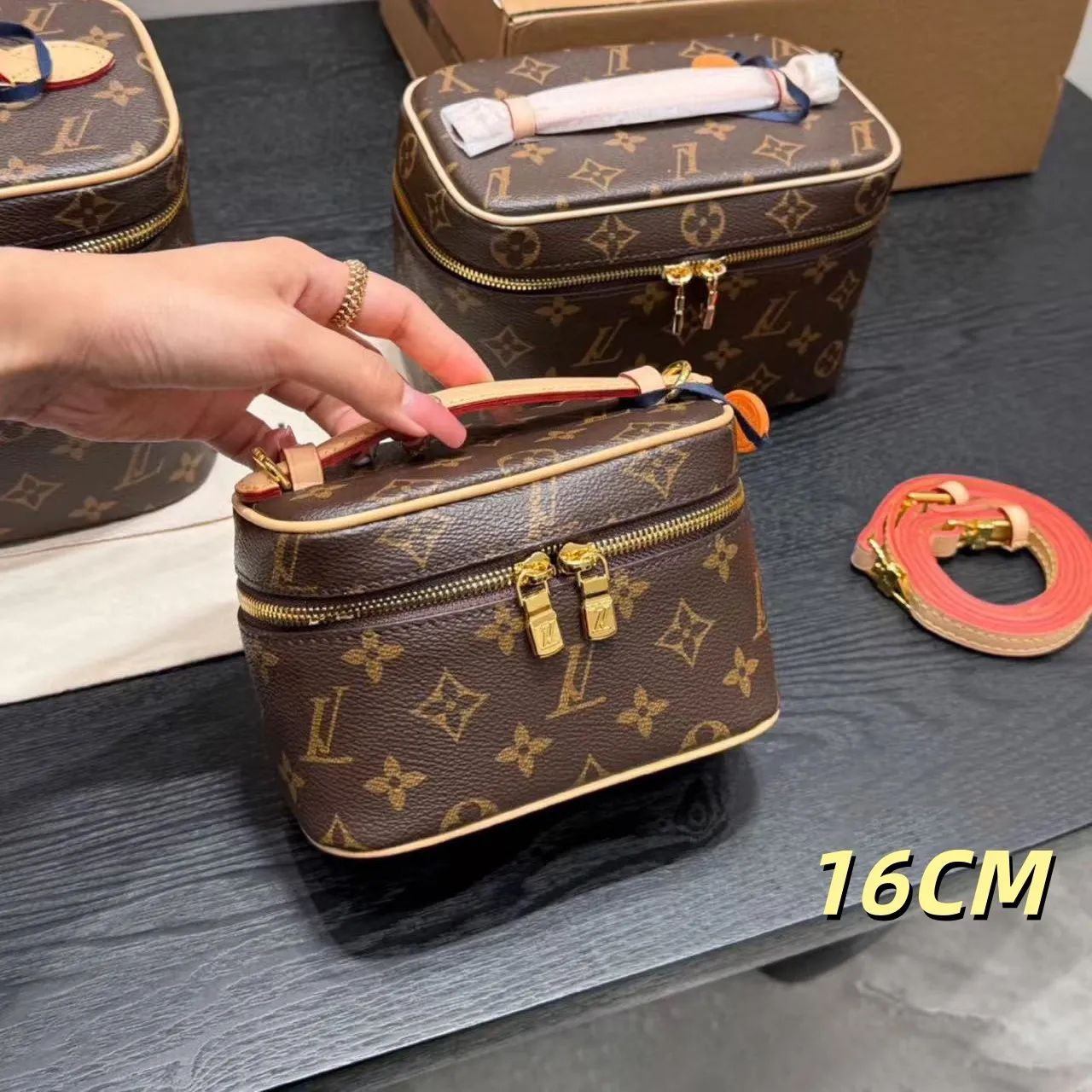 Designer Bag louis vuttione bag sac de luxe Nice nano vintage makeup bag shoulder bag Makeup Bag Luxury Cosmetic bag designer Women's Handbag Purse lvs bag designer - 2 of 8