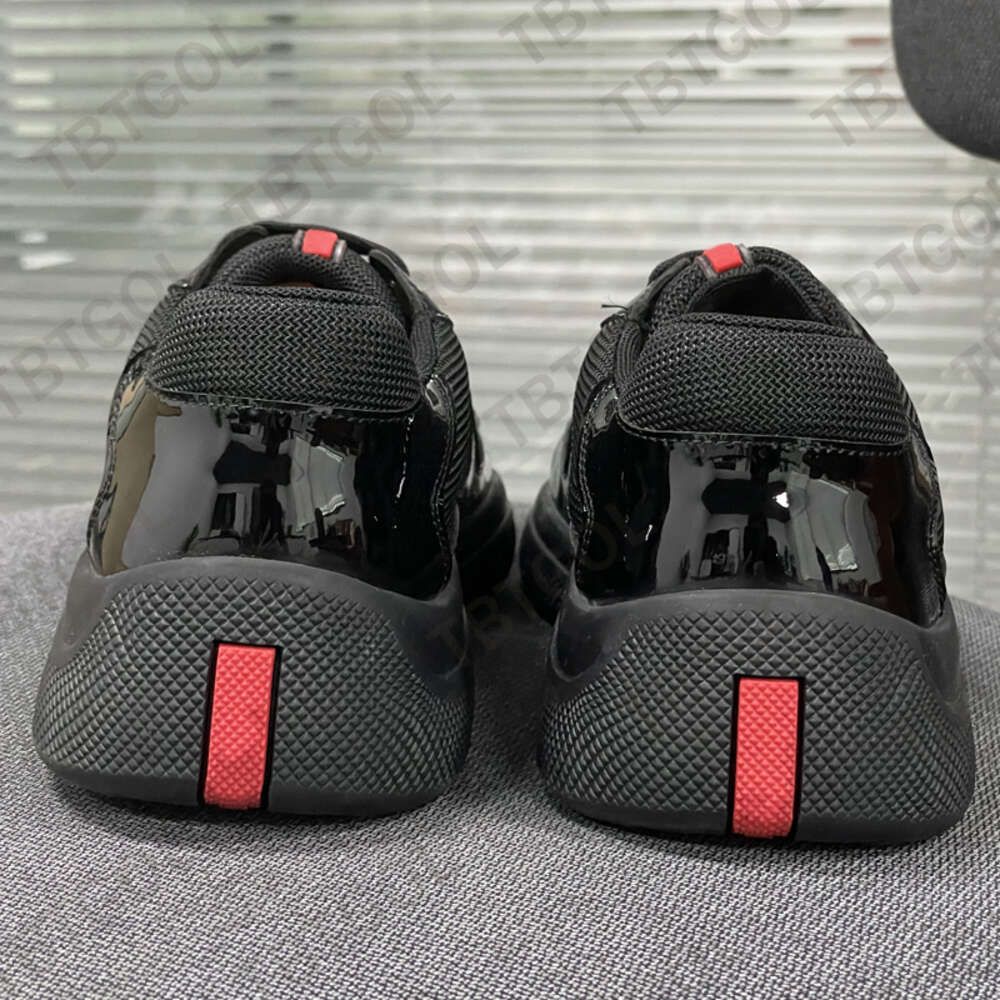 Men Women Patent Leather Black Mesh Lace Up Casual Sneakers Flat Outdoor Sports Running Trainers Shoes Big Size 49 With Box NO53 - 8 of 9