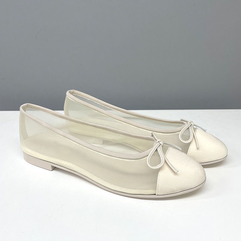 26P Mesh Flats Designer Women Ballerine Shoes Classic Bow Sandals Mesh Slides Cap Toe Ballet Flat Fashion Pumps Bridal Wedding Shoes 1057 - 2 of 8