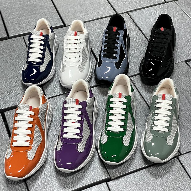 Men Women Patent Leather Black Mesh Lace Up Casual Sneakers Flat Outdoor Sports Running Trainers Shoes Big Size 49 With Box NO53 - 4 of 9