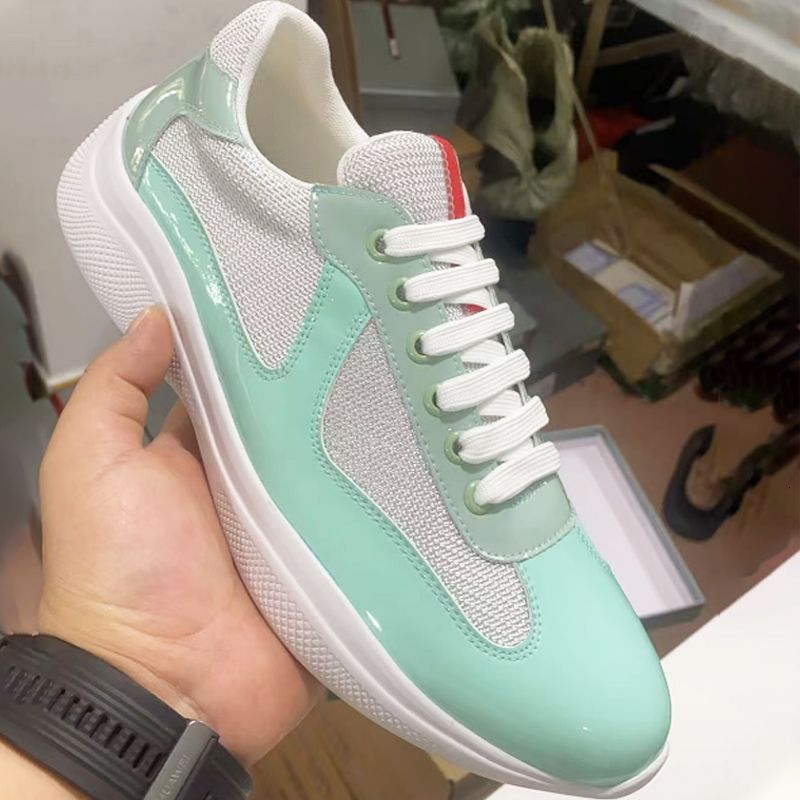 Plus Size EU49 Americas Cup Sneakers 2026 New Colours Designer Casual Sport Shoes Men Women Trainers Patent Leather Mesh Shoes Lace-Up Outdoor Shoes 53 - 4 of 9