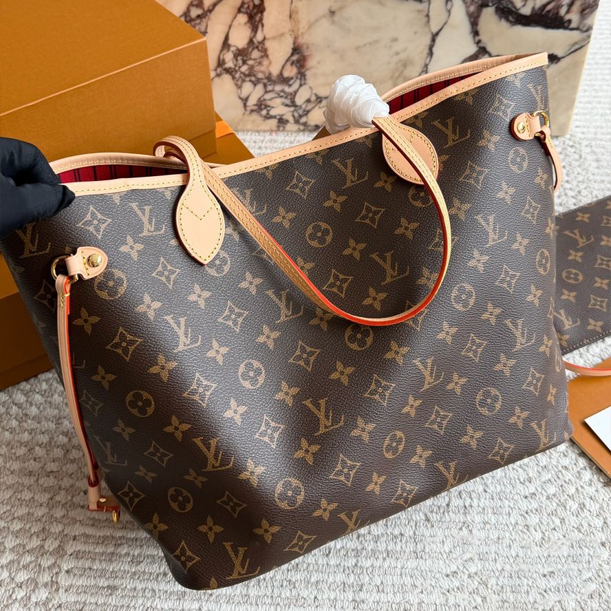designer bag luxury bag mm tote bag shoulder bag neverfulll bag wallet full brown print bag leather bag crossbody bag high quality capacity composite shopping bag - 5 of 9