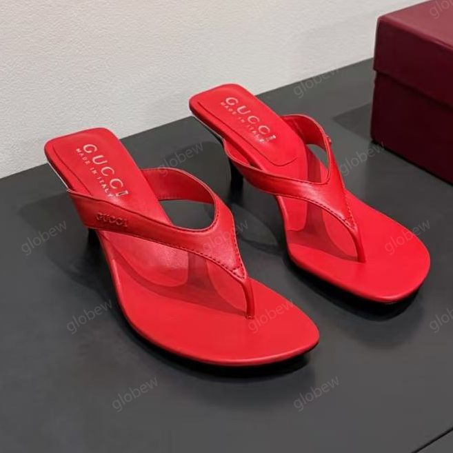 Womens Vittoria Thong Sandals Designer Woman High Heels Fashionable Lady Clip ToeSandals Cone Shaped Leather Covered Heel Outdoor Party Vacation Miss Shoes - 6 of 8