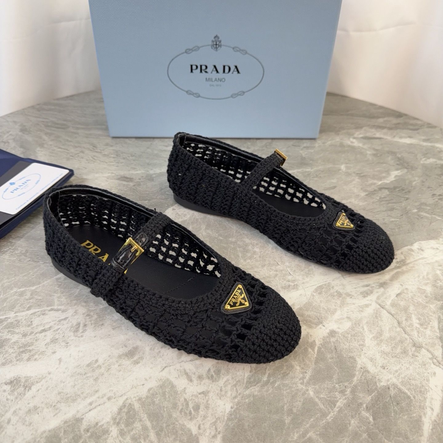 mesh ballet flats designer Classic Mary Jane Shoes Coarse Heel Flat Heel Woven Mesh Metal Buckle Women Dance Casual Ballet Shoes jane Shoes - 2 of 8