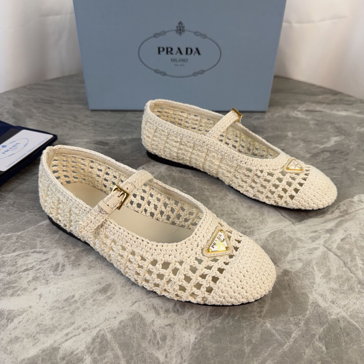 mesh ballet flats designer Classic Mary Jane Shoes Coarse Heel Flat Heel Woven Mesh Metal Buckle Women Dance Casual Ballet Shoes jane Shoes - 3 of 8