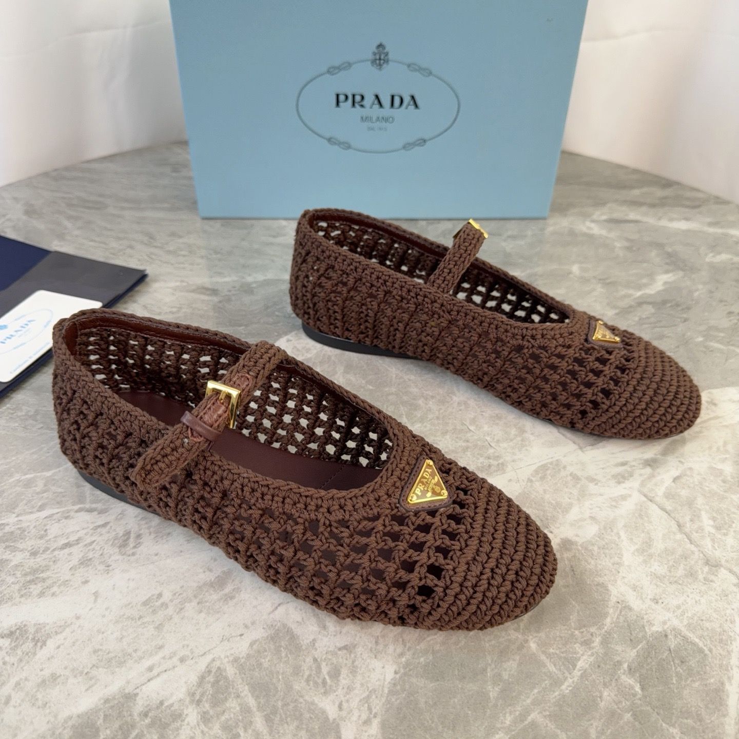 mesh ballet flats designer Classic Mary Jane Shoes Coarse Heel Flat Heel Woven Mesh Metal Buckle Women Dance Casual Ballet Shoes jane Shoes - 5 of 8