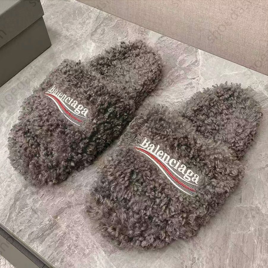 Furry Designer Sandals Fashion Tide Casual Shoes Women Man Sandals Slippers Rubber Flats Slides Bottoms Slippers Sandals Summer Beach Lightweight Shoes - 5 of 8