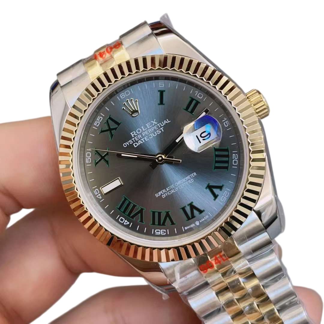 Rolex Two Tone Datejust Ombre Green 126334 Tiffany 41mm Upgraded Jubilee Strap Automatic Stainless Steel Watch Bezel Men's Watch Sapphire Glass Case New Black Case - 6 of 8